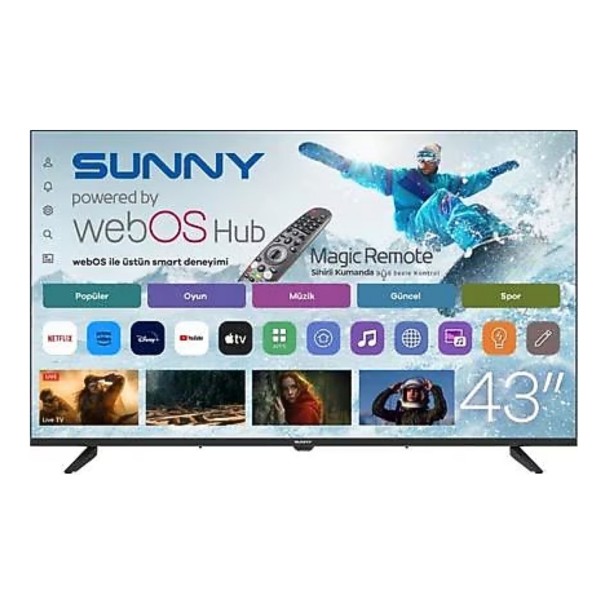Sunny SN43FPRL Full HD 43" 109 Ekran Uydu Alıcılı webOS Smart LED TV Sunny SN43FPRL Full HD 43" 109 Ekran Uydu Alıcılı webOS Smart LED TV