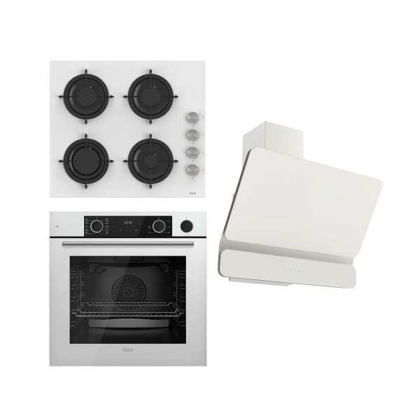 Ferre Steamart & Fryart Serisi Buharlı Pişirme Beyaz Set (CS206 + XE64CB +D081 )