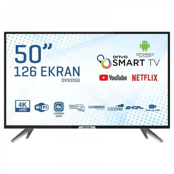 Onvo OV50350 50" 126 Ekran Uydu Alıcılı 4K Ultra HD Android Smart LED TV