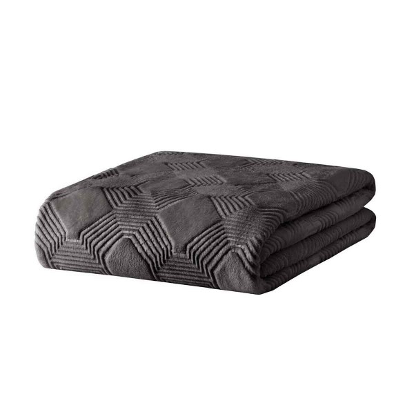 Puffy Harlow Emboss Çift Kişilik Battaniye -Gri Puffy Harlow Emboss Çift Kişilik Battaniye -Gri