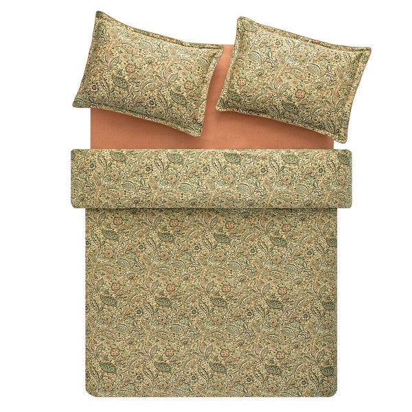 Puffy Orian Çift Kişilik 200x220cm Saten Nevresim Takımı Yeşil