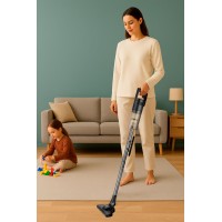 Awox Neto VC10 Hepa Filtre 1 lt Toz Hazneli Dik Pratik süpürge 500W Çelik boru (GRİ)